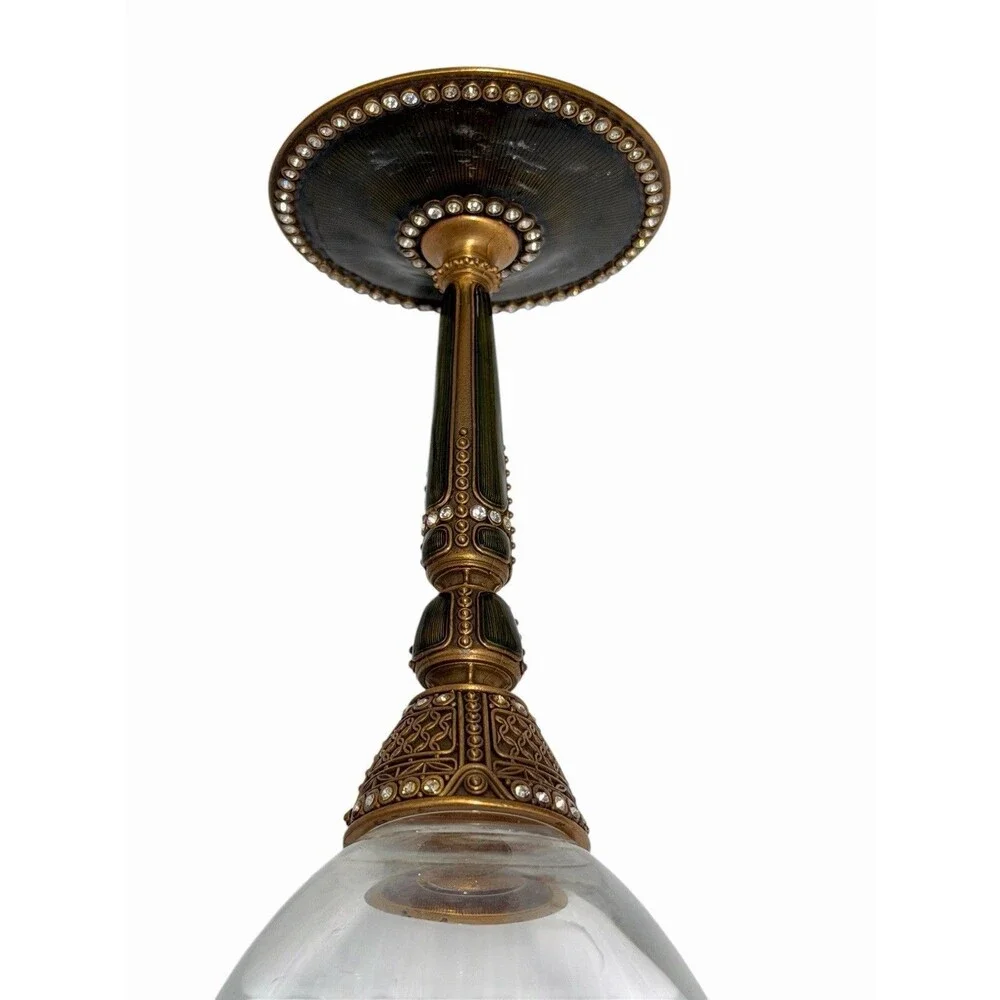 Edgar Berebi Limited Edition Jeweled Wine Goblets Set of 3 Crystal Enamel